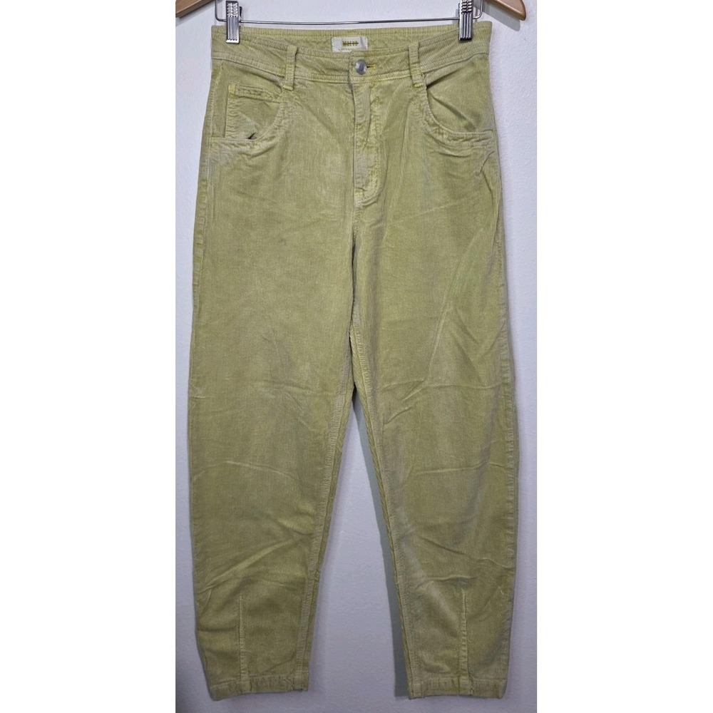 MAEVE Anthropologie Women 26 Yellow Corduroy Pants Cropped Mom Barrel Baggy Core